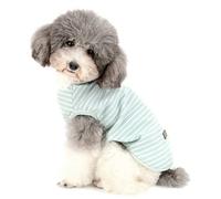 Zunea Camisa para Perros Pequeños Gatos Camisas de Rayas para Mascotas Chaleco Fresco de Verano Cachorros Ropa Camiseta Básica de Algodón Suave Chihuahua Ropa Verde XL