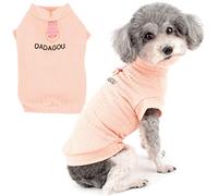 Zunea Camisas con Anillo en D para Perros Pequeños Camiseta de Verano para Cachorros Chaleco Suave Transpirable Camiseta Sin Mangas Ropa Color Sólido Camisa Básica para Mascotas Chihuahua Rosa XL