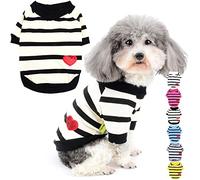 Zunea Camisas para Perros Pequeños Verano Camiseta Básica Ropa de Cachorro Lentejuelas con Corazón de Amor Camiseta de Manga Corta Algodón Suave Ropa para Mascotas Amarillo M