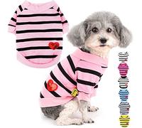Zunea Camisas para Perros Pequeños Verano Camiseta Básica Ropa de Cachorro Lentejuelas con Corazón de Amor Camiseta de Manga Corta Algodón Suave Ropa para Mascotas Babyrosa XL