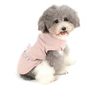 Zunea Camisetas de perro para perros pequeños Chica Chaleco a rayas Verano Tank Top Ropa Cachorro Gatos Camisetas de Algodón Suave Ropa Chihuahua Ropa Rosa S