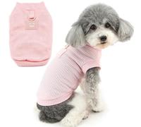 Zunea Camisetas de verano para perros pequeños, ropa de chihuahua con anillo en D, chaleco de caniche suave, transpirable, sin mangas, ropa básica para mascotas, para Yorkie Shih tzu, rosa, talla XL
