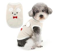Zunea Chaleco de punto gofre de verano para perros pequeños, suave, transpirable, con bonito oso y anillo en D, ropa sin mangas para mascotas para chihuahua yorkie, para uso diario y paseos, color