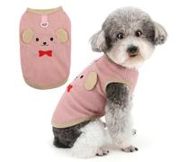 Zunea Chaleco de punto gofre de verano para perros pequeños, suave, transpirable, con bonito oso y anillo en D, ropa sin mangas para mascotas para chihuahua yorkie, para uso diario y paseos, rosa
