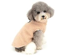 Zunea Chaqueta de invierno de forro polar para perros pequeños, ropa para cachorros, chaleco suave y cálido, suéter para clima frío, ropa para mascotas para chihuahua, perros, gatos, marrón, XL