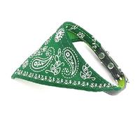 ZUNEA Collar para perro o gato pequeño con diseño triangular, pañuelo ajustable, estampado para cachorros, color verde