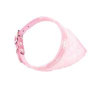 ZUNEA Collar para perro o gato pequeño con diseño triangular, pañuelo ajustable, estampado para cachorros, color rosa