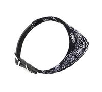 Zunea Collar para perro o gato pequeño con diseño triangular, pañuelo ajustable, estampado para cachorros, color negro