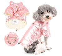 Zunea Impermeable Abrigo de Invierno para Perros Pequeños Suave Cálido Forro Polar Ropa para Cachorros con Anillo en D Clima Frío Chaqueta Gruesa Traje de Nieve para Mascotas Chihuahua Rosa M