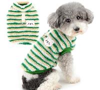 Zunea Jerséis de Forro Polar Mullido para Perros Pequeños Suéter de Invierno con Anillo en D Chaqueta Suave Cálida Jerséis Abrigo para Cachorros Ropa para Clima Frío para Mascotas Verde S