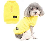 Zunea Jerséis de Forro Polar para Perro Pequeños Abrigo Cálido de Invierno Cachorros Suéter Suave y Mullida con Anillo en D para Arnés Correa Clima Frío Ropa para Mascotas Gatos Chihuahua Amarillo S