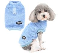 Zunea Jerséis de Forro Polar para Perro Pequeños Abrigo Cálido Invierno Cachorros Suéter Suave y Mullida con Anillo en D para Arnés Correa Clima Frío Ropa para Mascotas Gatos Chihuahua Azuloscuro XL