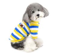 ZUNEA Jerséis Invierno para Perro Pequeño Forro Polar Invierno Abrigos Chaquetas para Cachorros a Rayas Supersuave Ropa para Climas Fríos para Mascotas Chihuahua Gatos Perros Niñas Niños Azul S