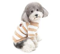 ZUNEA Jerséis Invierno para Perro Pequeño Forro Polar Invierno Abrigos Chaquetas para Cachorros a Rayas Supersuave Ropa para Climas Fríos para Mascotas Chihuahua Gatos Perros Niñas Niños Marrón XXL