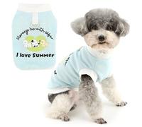 Zunea Lindas camisas para perros pequeños, camiseta básica de verano con anillo para correa, talla XS/S, camiseta básica sin mangas para cachorros, camiseta sin mangas, suave, transpirable, ropa para