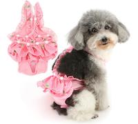 Zunea Pañales lavables para perros pequeños y hembras para perros de talla XS/S, tirantes ajustables, reutilizables, pañales sanitarios para cachorros, lindos pañales para perrito, chihuahua, yorkie
