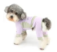 Zunea Pijama genial para perros pequeños, pijama de verano para cachorros, overol con anillo en D, pijama suave y transpirable, ropa para dormir para mascotas, ropa de chihuahua, ropa para perros