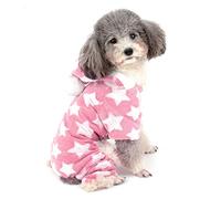 ZUNEA Pijama para Perro Pequeño Abrigo con Capucha Forro Polar Cachorros Niñas Niños Rope de Invierno Cálido Pijamas de Algodón Suave Ropa General para Mascotas Perros Gato Chihuahua Rosa L