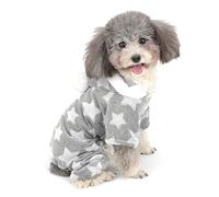 ZUNEA Pijama para Perro Pequeño Abrigo con Capucha Forro Polar Cachorros Niñas Niños Rope de Invierno Cálido Pijamas de Algodón Suave Ropa General para Mascotas Perros Gato Chihuahua Gris M