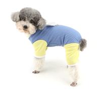 Zunea Pijama para perros pequeños con anillo de correa, lindo pijama de ala de ángel para cachorros, overol suave y transpirable, talla XS/S, pijama para mascotas, ropa de chihuahua, yorkie, azul, XL