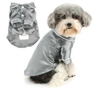 Zunea Pijamas para perros pequeños, camisas para perros de talla XS/S, suave, de seda sintética, solapa, ropa de dormir para cachorros, ropa de dormir de dos patas, pijama para interiores, ropa de