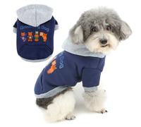 Zunea Sudadera con capucha para perros pequeños, sudadera con capucha para cachorros, suave, cálida, ropa de otoño e invierno, para clima frío, para mascotas, chihuahua, yorkie, azul, talla S