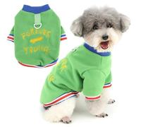 Zunea Sudadera de forro polar para perros pequeños, suéter para cachorros con anillo de correa, suave, cálido, suéter de otoño e invierno, abrigo de cuello alto, chaqueta de manga corta, ropa para