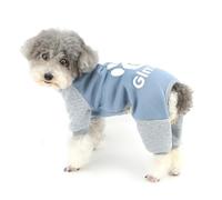 Zunea Sudadera de perro para perros pequeños, ropa cálida de invierno para cachorros, overol con anillo de correa, pijama suave, ropa de dormir de 4 patas, ropa de dormir para clima frío, ropa de