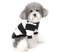 ZUNEA Sudadera para Perros Pequeños Cálido Abrigo Jersey Invierno con Rayas para Cachorros Ropa de Algodón Suave Acolchado para Mascotas Gatos Chihuahua Yorkshire Perros Niña Niño Negro S