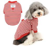 Zunea Sudaderas para perros pequeños, ropa de otoño para cachorros con anillo en D, suéter a rayas para perro, abrigo fino con forro polar, suéter chihuahua, ropa para mascotas, para perrito, yorkie,