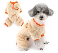 Zunea Suéter de forro polar para perros pequeños, ropa cálida de invierno para cachorros, suéteres con anillo para correa, pijama suave para clima frío, pijama para chihuahua, yorkie, ropa para