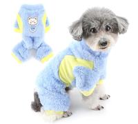 Zunea Suéter de forro polar para perros pequeños, ropa cálida de invierno para cachorros, suéteres con anillo para correa, pijama suave para clima frío, pijama para chihuahua, yorkie, ropa para