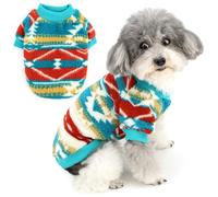 Zunea Suéter de perro de estilo étnico para perros pequeños, suéter térmico de invierno cálido de forro polar suave y esponjoso, sudadera para clima frío, ropa para mascotas, estilo 4, S