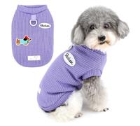 Zunea Suéter de punto para perros pequeños, chaleco de otoño e invierno, ropa para cachorros con anillo de correa, chaqueta suave y cálida, abrigos para clima frío, ropa de chihuahua, yorkie, ropa