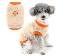 Zunea Suéter multicolor para perros pequeños, chaleco de invierno de forro polar suave y cálido, ropa para cachorros con anillo de correa, linda chaqueta de chihuahua, abrigos para clima frío, ropa