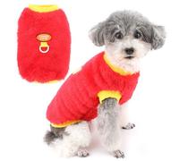 Zunea Suéter multicolor para perros pequeños, chaleco de invierno de forro polar suave y cálido, ropa para cachorros con anillo de correa, linda chaqueta de chihuahua, abrigos para clima frío, ropa