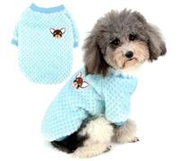ZUNEA Suéter para Perros Pequeños Invierno Cálido Abrigo Jersey Forro Polar Muy Suave Ropa Mascotas Cachorros Clima Frío Ropa para Gatos Chihuahua Perro Niños Niñas Azul XL