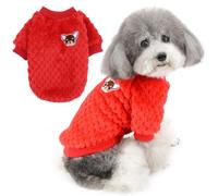 ZUNEA Suéter para Perros Pequeños Invierno Cálido Abrigo Jersey Forro Polar Muy Suave Ropa Mascotas Cachorros Clima Frío Ropa para Gatos Chihuahua Perro Niños Niñas Rojo XXL
