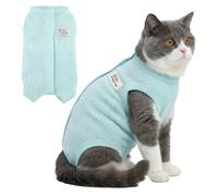 Zunea Traje de recuperación para gatos después de la cirugía, suave y transpirable, collar electrónico alternativo para heridas abdominales o enfermedades de la piel, traje de protección