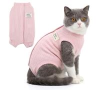 Zunea Traje de recuperación para gatos después de la cirugía, suave y transpirable, collar electrónico alternativo para heridas abdominales o enfermedades de la piel, traje de protección
