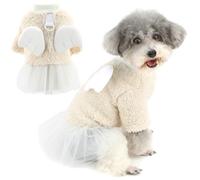 Zunea Vestidos de invierno para perros extra pequeños/pequeños, lindos vestidos de princesa para cachorros con anillo de correa, falda tutú de forro polar suave y cálido, ropa para mascotas femeninas