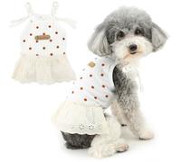 Zunea Vestidos de lunares para perros pequeños, camisola de verano, vestido de princesa, ropa de cachorro, falda de perrito, vestido de verano suave, para mascotas, gatos, shih tzu, pomerania