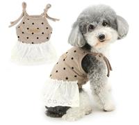Zunea Vestidos de lunares para perros pequeños, camisola de verano, vestido de princesa, ropa de cachorro, falda de perrito, vestido de verano suave, para mascotas, gatos, shih tzu, pomerania,