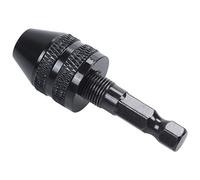 Zunedhys 0,3-3,6 mm Keyless Portabrocas Destornillador Llave de Adaptador 1/4 "vástago Negro Drill