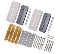 Zunedhys 1 de pastillas Humbucker para guitarra, cubierta de latón y placa base, tornillos de poste plateado para accesorios de guitarra eléctrica C