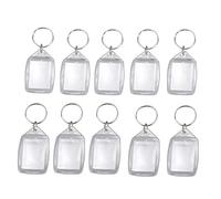 Zunedhys 10 llaveros de plástico acrílico transparente para pegar el pasaporte de la foto llave de la colgante
