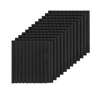Zunedhys 12 paneles acústicos negros de espuma insonorizante para estudio, 2,5 x 30 x 30 cm