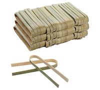 Zunedhys 120 paquetes de mini pinzas de bambú, 4 pinzas desechables, mini utensilios de bambú desechables ecológicos