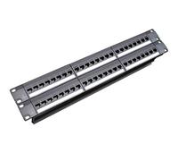 Zunedhys 19 pulgadas 1U gabinete rack paso a través de 24 puertos CAT6 Patch Panel RJ45 adaptador de cable Jack modular