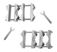 Zunedhys 2 abrazaderas de mástil de antena doble con bloque en V con abrazadera de mástil a mástil, soporte para paraguas de patio resistente de poste a poste